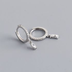 Premium Sense Diamond Multicolor S925 Sterling Silver Earrings (Color: White gold)